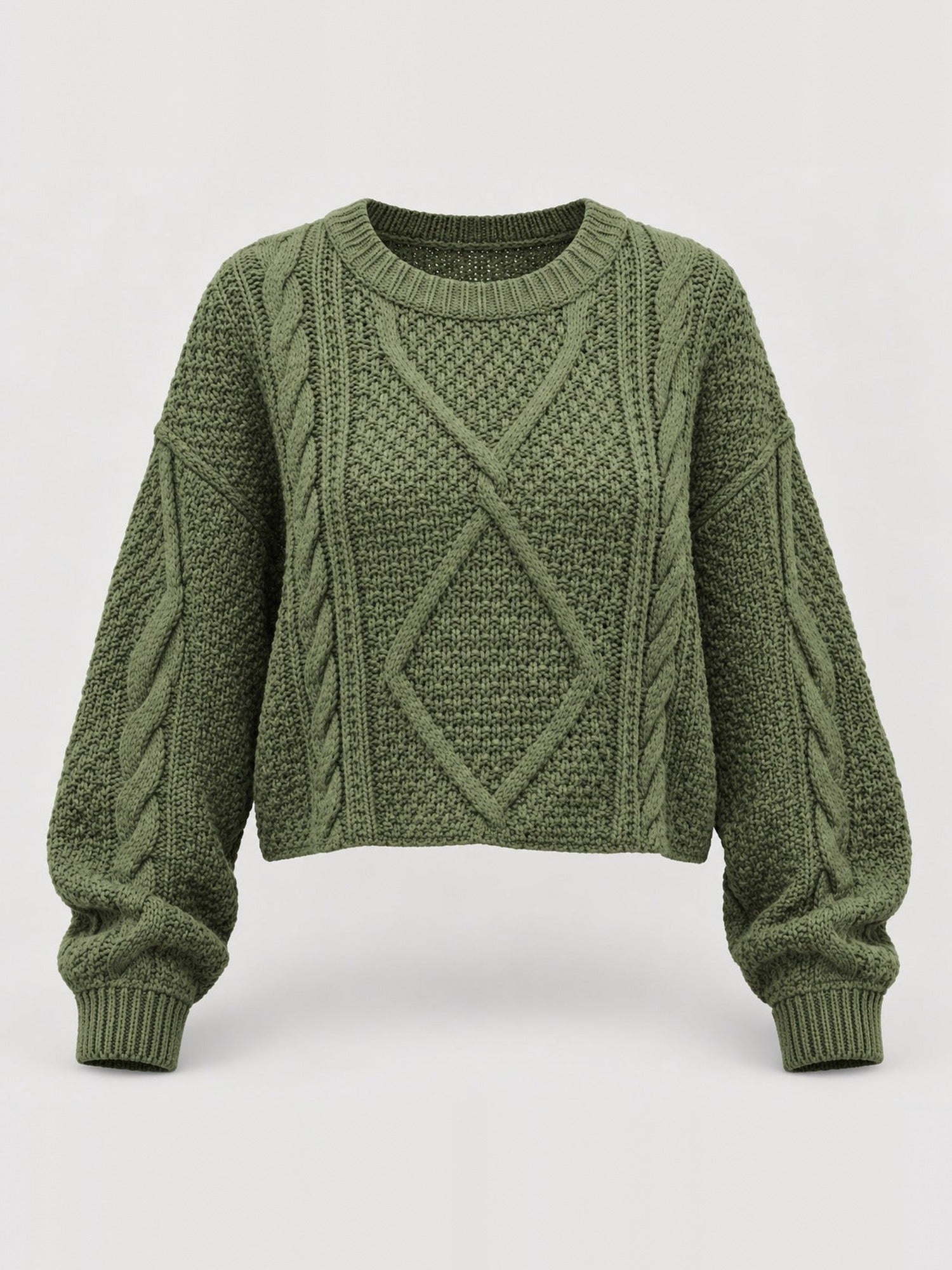 100% Acrylic Cropped Cable-Knit Sweater – Women – studio
