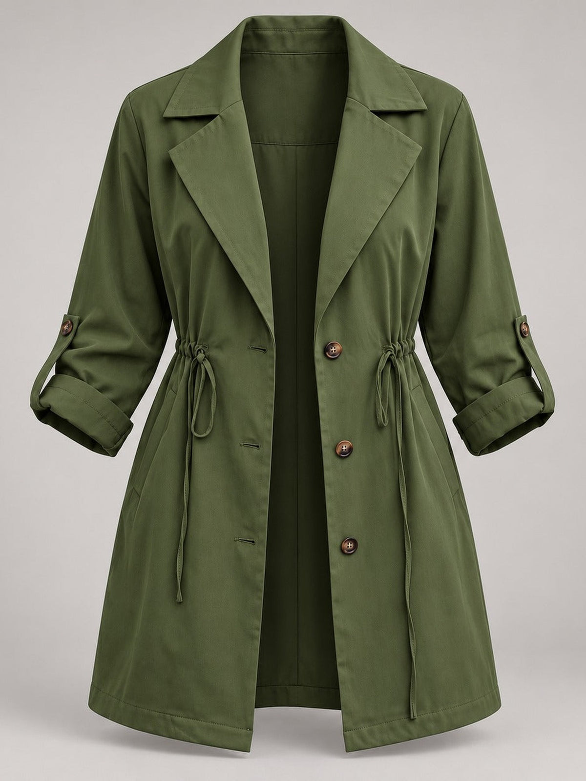 95% Polyester Drawstring Trench Jacket – Women – studio