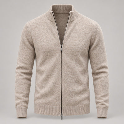 Full-Zip Knit Cardigan, Stand Collar – Men – studio