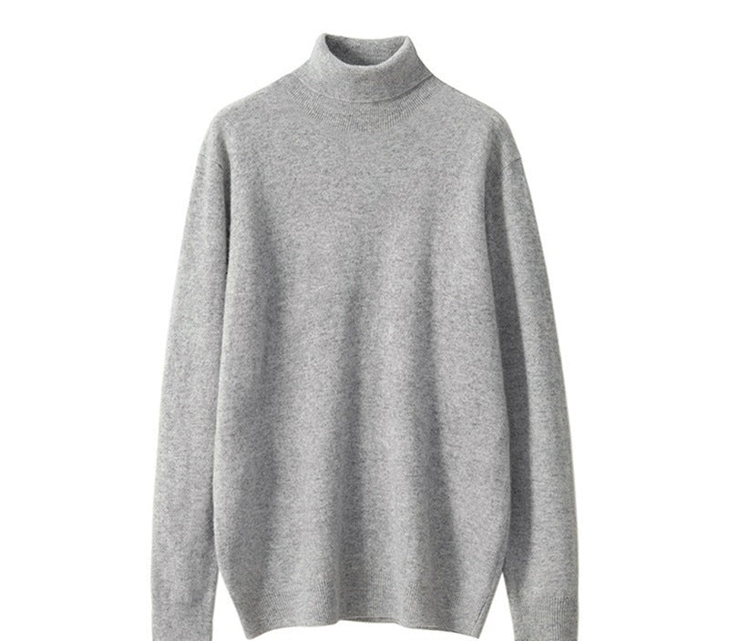 Wool Roll-Neck Sweater – Men – Grey – front