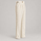 High-Waist Pleated Trousers, Side Adjusters – Men