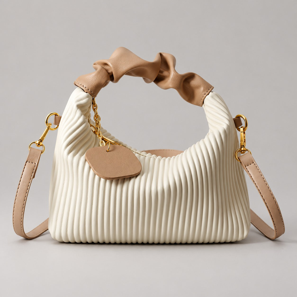 Pleated Faux-Leather Shoulder Bag – Women – studio