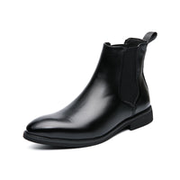 Fleece-Lined Chelsea Boots, Leather-Look – Men – Black – side