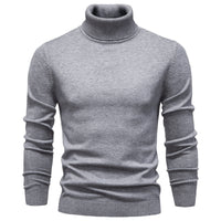 Fine-Knit Roll-Neck Sweater – Men – Grey – front