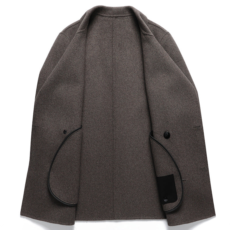 70% Wool Double-Faced Double-Breasted Coat – Men – Grey – inside