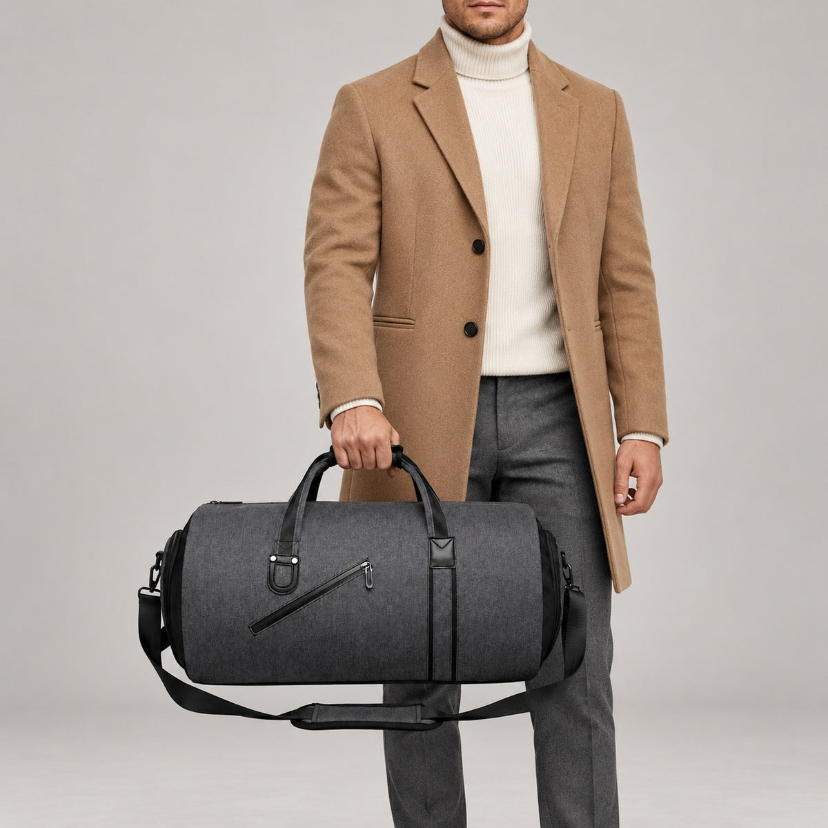 Garment Duffle Bag, Suit Carrier – Men – Charcoal – worn
