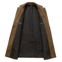 Wool Overcoat, Single-Breasted Mid-Length – Men – Camel – lining