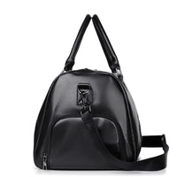 Leather-Look Weekender Bag with Shoe Pocket – Men – Black – side