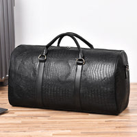 Croc-Embossed Leather-Look Holdall – Men – Black – lifestyle