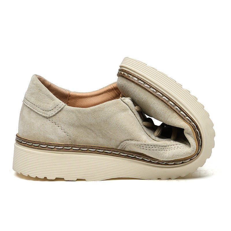 Suede Derby Shoes, Crepe-Look Sole – Men – Stone – flex