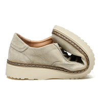 Suede Derby Shoes, Crepe-Look Sole – Men – Stone – flex