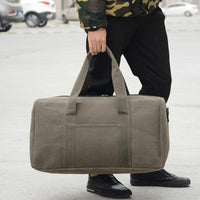 Canvas Holdall Bag – Men – Brown – carried