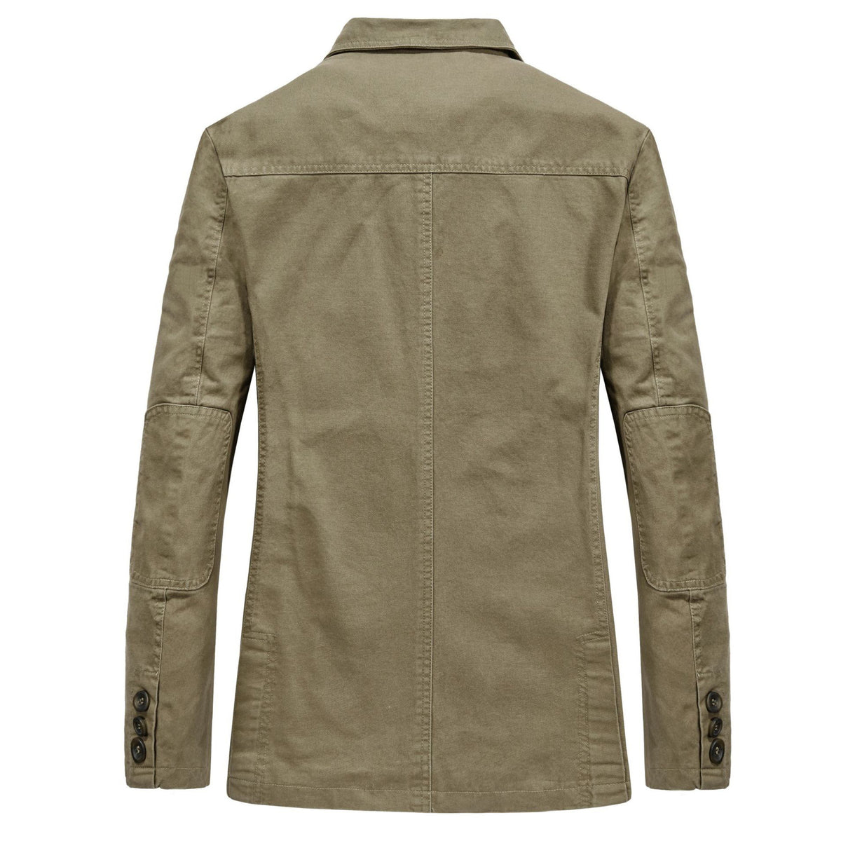 100% Cotton Washed Blazer, Patch Pockets – Men – Stone – back
