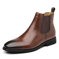 Classic Chelsea Boots, Leather-Look, Fleece Option – Men – Brown – side
