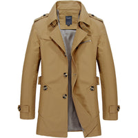95% Cotton Mid-Length Jacket – Men – Camel – front
