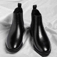 Classic Chelsea Boots, Leather-Look, Fleece Option – Men – Black – front