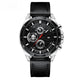 Silver · Black Dial · Black Leather