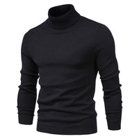 Fine-Knit Roll-Neck Sweater – Men – Black – front