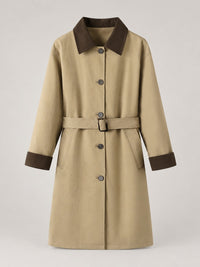 Belted Trench Coat, Contrast Collar – Women – studio