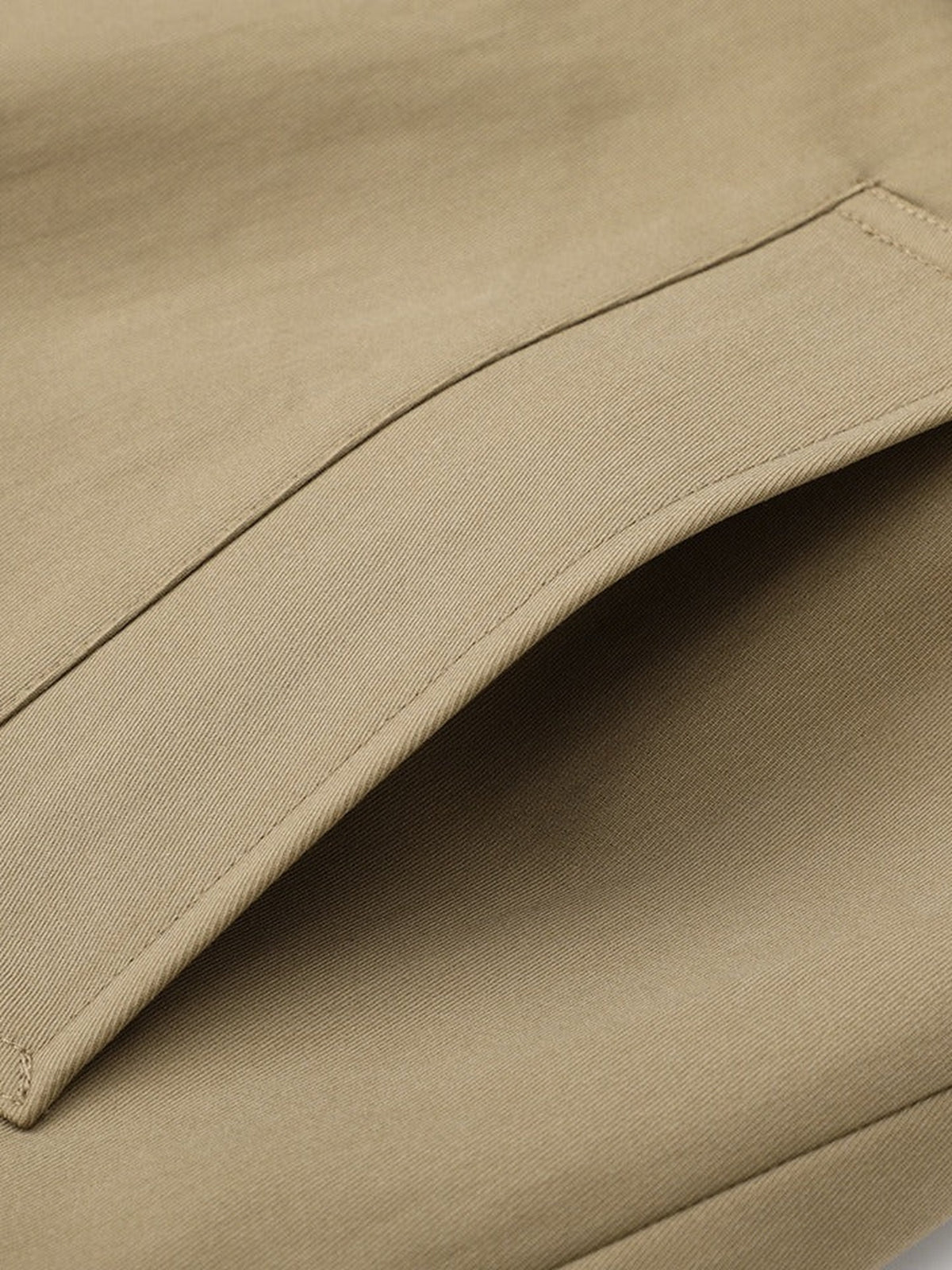 Belted Trench Coat, Contrast Collar – Women – Beige – pocket detail