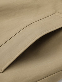 Belted Trench Coat, Contrast Collar – Women – Beige – pocket detail