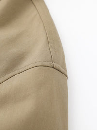 Belted Trench Coat, Contrast Collar – Women – Beige – shoulder detail