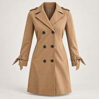 100% Polyester Belted Double-Breasted Trench Coat – Women – studio