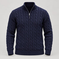 Cable Knit Quarter-Zip Sweater – Men – studio
