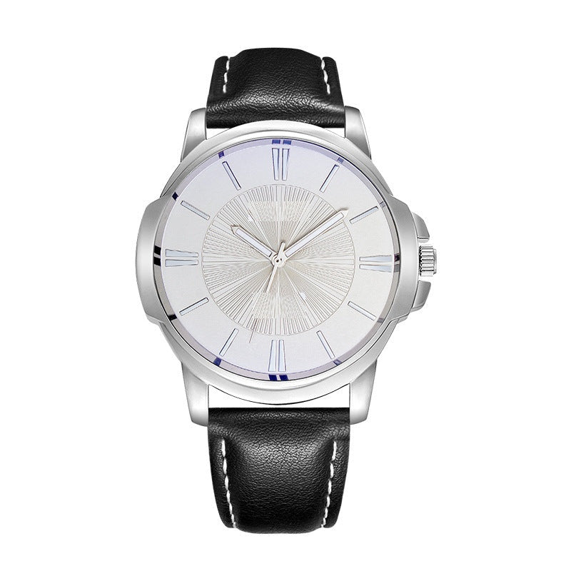 Charcoal Wool — Old Money Winter Look – silver dress watch, white dial, black strap