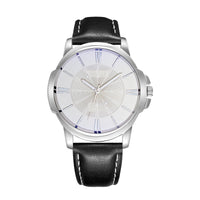 Charcoal Wool — Old Money Winter Look – silver dress watch, white dial, black strap
