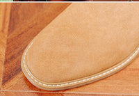Suede Chelsea Boots, Cowhide – Men – Camel – toe stitching detail