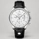 Silver · White Dial · Black Leather