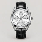 Silver · Silver Dial · Black Leather