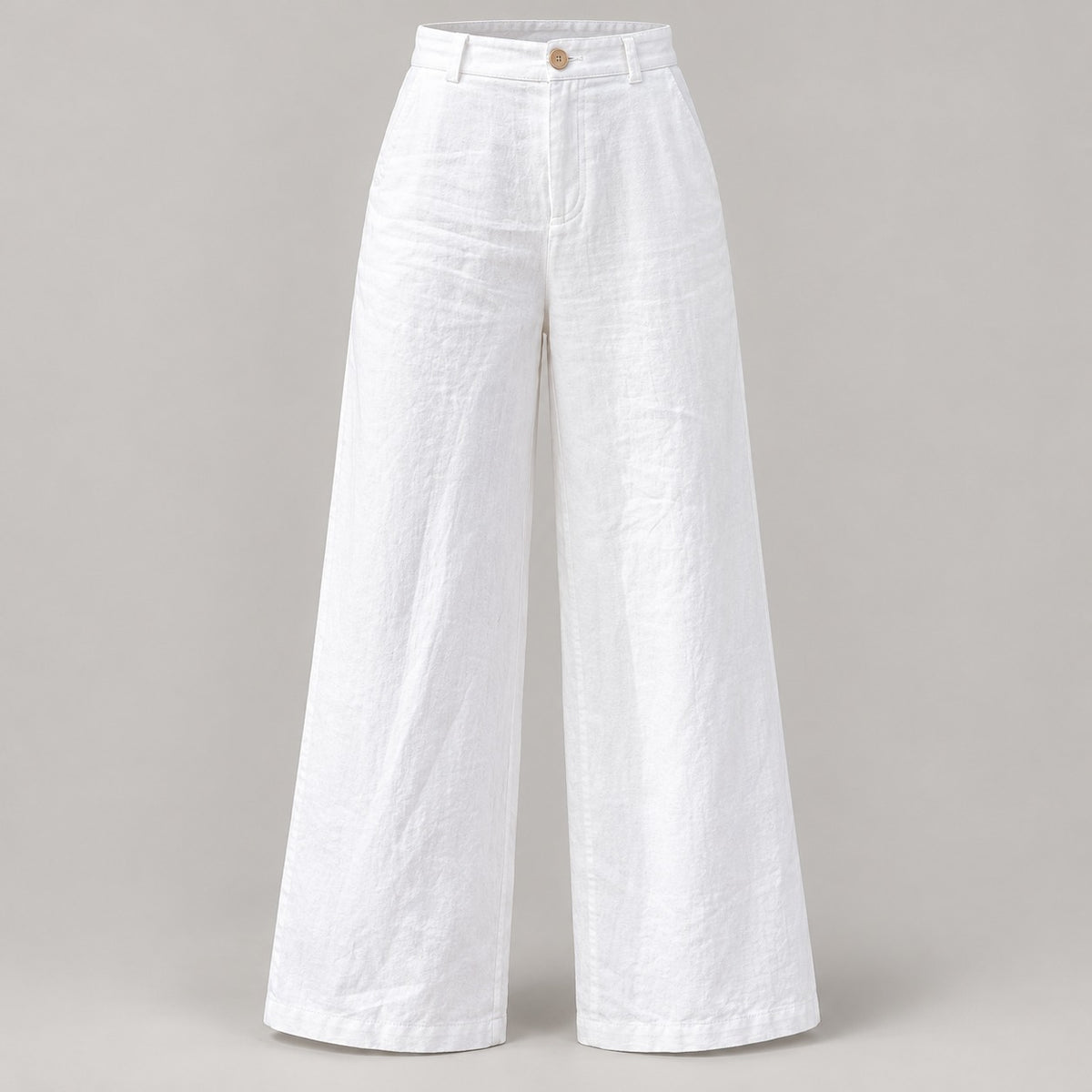 100% Cotton High-Waist Wide-Leg Trousers – Women – studio