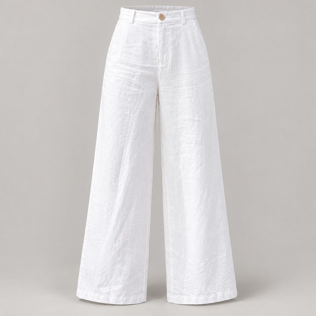 100% Cotton High-Waist Wide-Leg Trousers – Women – studio