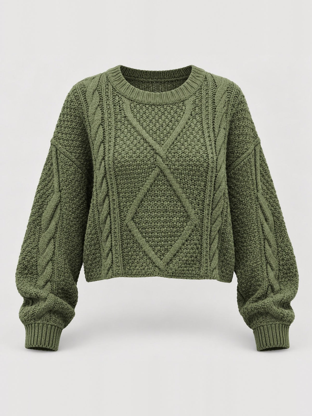 100% Acrylic Cropped Cable-Knit Sweater – Women – studio