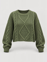 100% Acrylic Cropped Cable-Knit Sweater – Women – studio