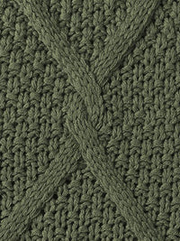 100% Acrylic Cropped Cable-Knit Sweater – Women – Olive – knit detail