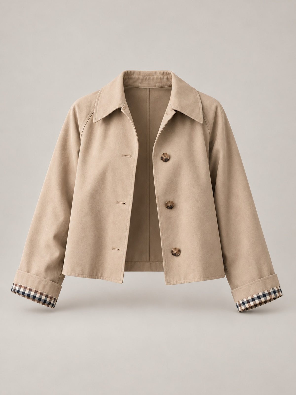 100% Polyester Cropped Swing Jacket – Women – studio