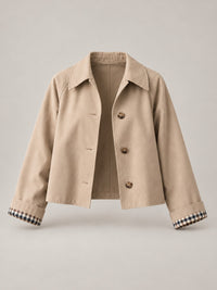 100% Polyester Cropped Swing Jacket – Women – studio