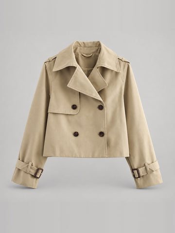 100% Polyester Cropped Trench Jacket – Women – studio