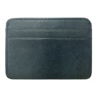 Cowhide Leather Card Holder, Slim – Men – Navy – front