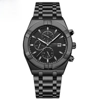 Automatic Mechanical Steel Watch, Sub-Dials – Men – Black · Black Dial – front