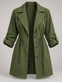 95% Polyester Drawstring Trench Jacket – Women – studio