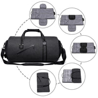 Garment Duffle Bag, Suit Carrier – Men – Charcoal – opened