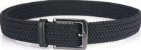 Braided Stretch Belt, Pin Buckle – Men – Black – flat