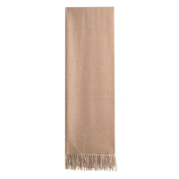 Two-Tone Reversible Fringed Scarf – Women – Beige – flat