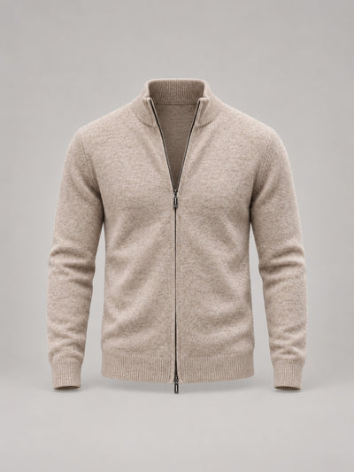 Full-Zip Knit Cardigan, Stand Collar – Men – studio