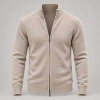 Full-Zip Knit Cardigan, Stand Collar – Men – studio
