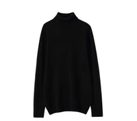 Wool Roll-Neck Sweater – Men – Black – front